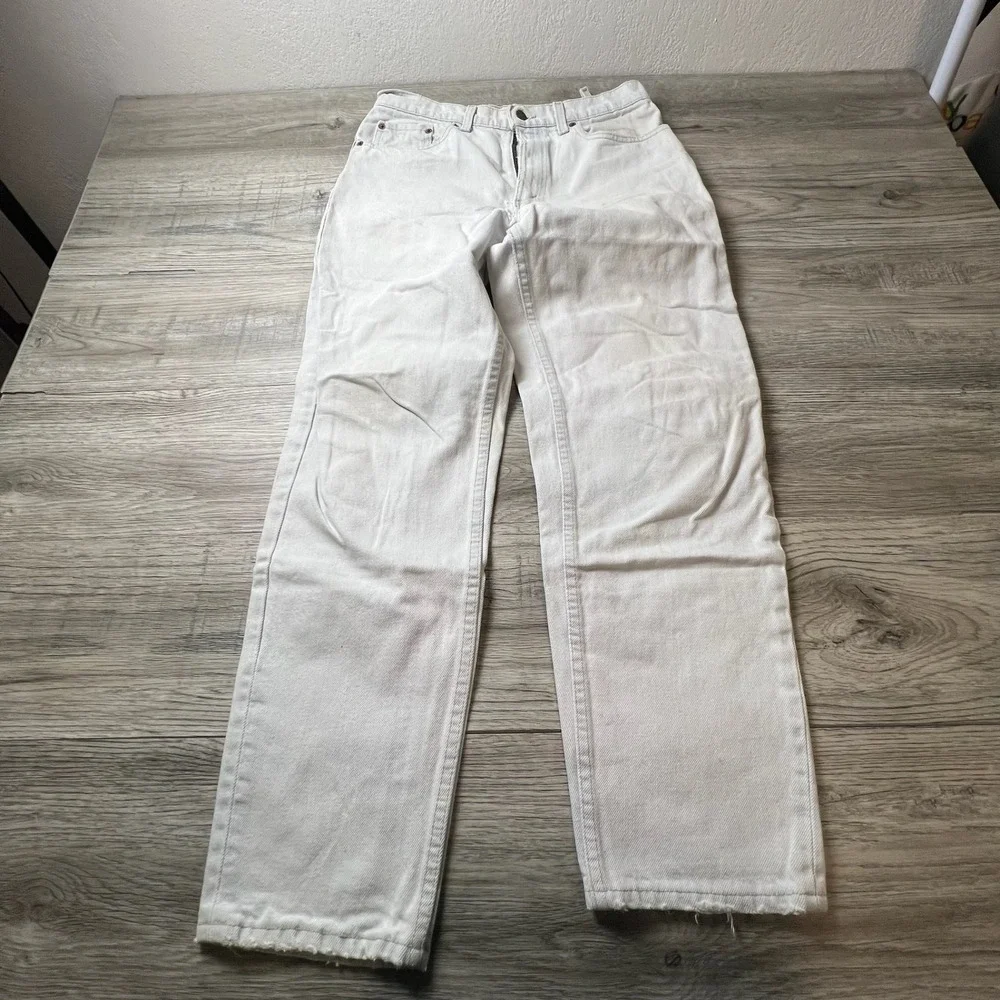Levi's 550 Jeans Mens 32x30 White Relaxed Tapered Distressed Vintage Denim